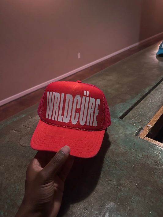 WRLDCÜRE : TRUCKER HAT (RED)