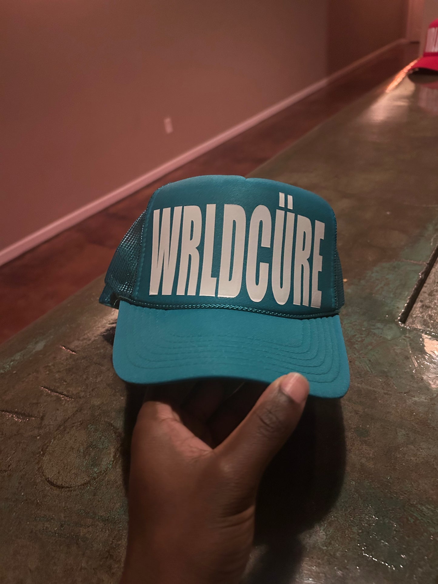 WRLDCÜRE : TRUCKER HAT (TEAL)