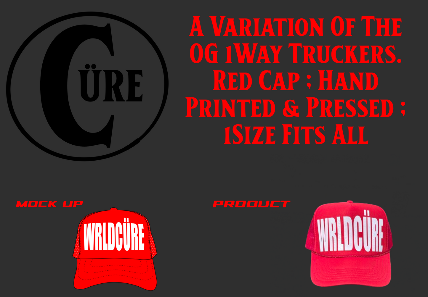 WRLDCÜRE : TRUCKER HAT (RED)